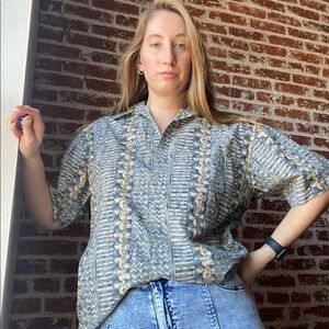 Blue & Tan Button Down
